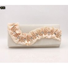 Champagne Newest Handmade Satin Ladies Shoulder Bag Weddingevening Make-up Bag