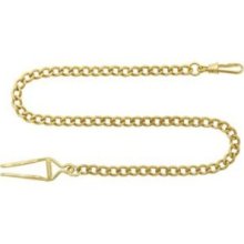 Charles-Hubert- Paris Brass Gold-Plated Pocket Watch Chain