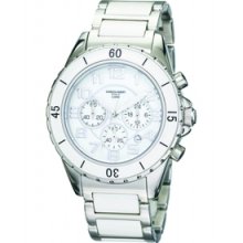 Charles-Hubert- Paris Mens Stainless Steel and Ceramic Chronograph