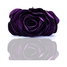 Charming Shell With Silk Flower Evening Handbags/ Clutches