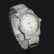 Chenxi Brand Mens Luxury Analog Circe Dial Quartz Silver Tone Wristwatch Free Pp