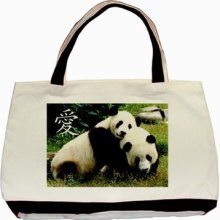 Chinese Love Hugging Giant Pandas Collectible Photos Classic Tote Bag 2 Sides