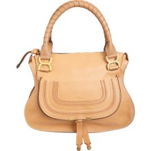 Chloe Marcie Medium Satchel With Strap - Light Ochre