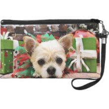 Christmas - Chihuahua - Callie Wristlet Purses