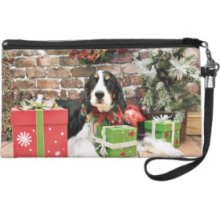 Christmas - English Springer Spaniel - Mac Wristlet Purses