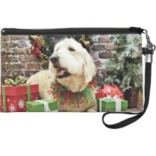 Christmas - GoldenDoodle - Frahm Wristlet Clutch