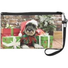 Christmas - Schnauzer - Tom Dooley Wristlet Purse