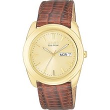 Citizen Eco Drive Brown Leather Mens Watch CP-BM8002-01P