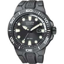 Citizen Eco-drive Scuba Dive Black Dial Rubber Band Mens Watch Bn0095-08e