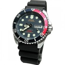 Citizen Stainless Steel Automatic Day And Date Mens Scuba Diver Watch