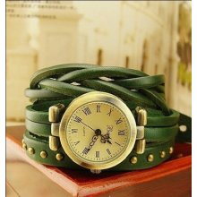 Classic Elegant Leather Strap Roma Number Dial Quartz Woman Watch 5 Color