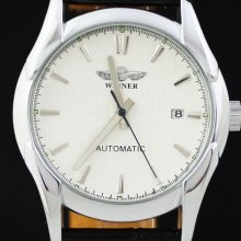 Classic White Dial Automatic Mechanical Watch Men Wristwatch