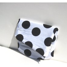 Clutch. iPad Sleeve. FoldOver Purse. Zipper Pouch. White with Black Polka Dots. Modern Style. Spring Line.