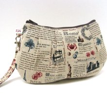 Clutch Purse Wristlet - Travel Landmarks Around the World