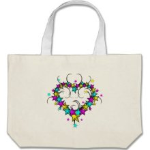 CMYK heart of stars tattoo style graphic Tote Bag