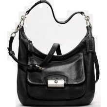 Coach 19293 Black Kristin Leather Crossbody Hobo Handbag