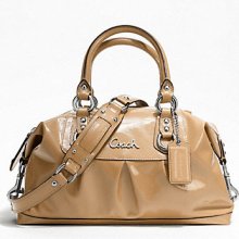 Coach 21042E Camel Ashley Patent Leather Satchel Bag