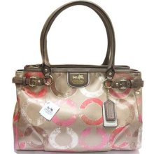 Coach 22326 Madison Metallic Gesso Op Art Kara Carryall Bag Satchel Purse