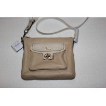 Coach 45012 Signature Pocket Leather Swingpack Crossbody Putty Msrp $168