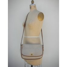 Coach Beige Tan Trim Glove Leather Vintage Handbag