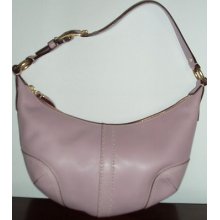 Coach Classic Leather Soft Lavender Small Cute Hobo Bag Purse