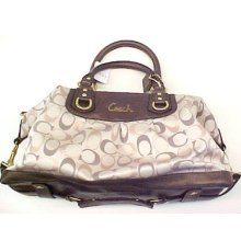 Coach F20266 3 Color Metallic Ashley Signature Convertible Satchel Purse