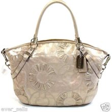 Coach Madison Embellish Leather Sophia Satchel Tote Shoulder Bag Carryall F16343