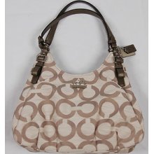 Coach Madison Op Art Shantung Maggie Bag 17020 Khaki