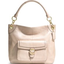 Coach Penelope Leather Buckle Hobo Tote Bag Shoulder $398 Pearl F18889