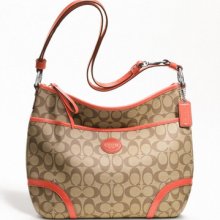 Coach Peyton Convertible Hobo F19823 B4/light Khaki/papaya