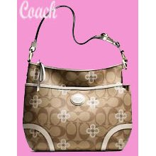 Coach Peyton Signature Clover Canvas Hobo F20808 100% Authentic