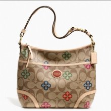 Coach Peyton Signature Hobo Clover Convertible Tote F22223 Retail $298