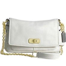 Coach Shoulder Bag Chelsea Leather Flap In Parchment 17825