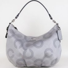 Coach Silver Madison Dot Op Art Convertible Hobo