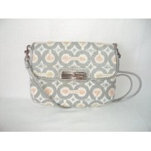 Coach Women's 45377 Kristin Op Art Ikat Crossbody Grey Multi Bag Shoulder Bag