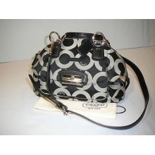 Coach Women's Sbwbk 19329 Kristin Signature Op Art Domed Satchel Shoulder Bag