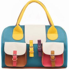 Color-Block Buckled Satchel