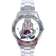 Colorado Avalanche Stainless Steel Analogue Menâ€™s Watch