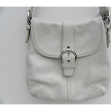 Convertible Coach Soho Duffle Flap Crossbody Leather Purse Off White 9480 Bone