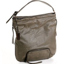 Convertible Snakeskin Leather Shoulder Bag