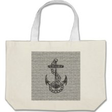 Cool antique black anchor painted Tote Bags