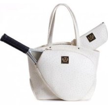 Court Couture Cassanova Ostrich Vanilla Tennis Tote Bag