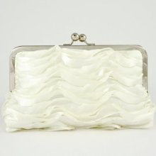 COUTURE Rouged Satin Bridal Clutch in Ivory (More Colors Available)