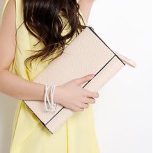 Croc-Grain Flap Clutch