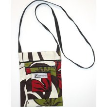 Cross Body Bag 3 In 1 Hawaiian Design Floral Print Brown Red Vanilla