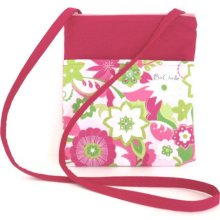 Cross body hip sling bag pink green and white