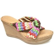 Cross Strap Ring Wedge Multicolor