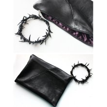 Crown of Thorns Leather Wristlet