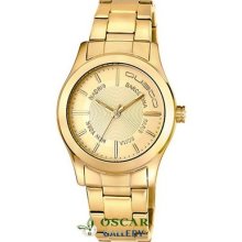 Custo On Time Gold Fever Cu061202 Women Gold Plated Watch 2 Years Warranty