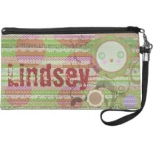 Custom Floral Abstract Make-Up Bag Wristlet